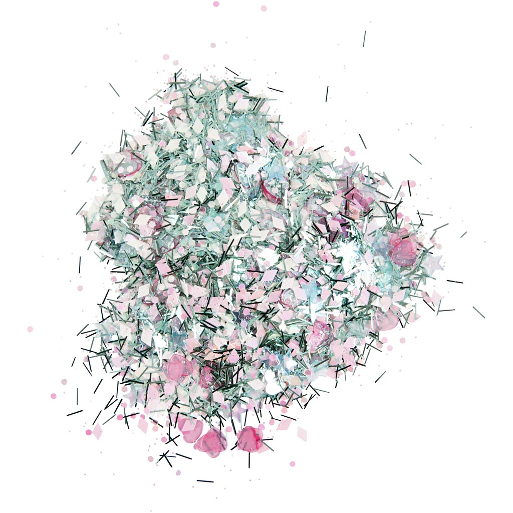 Glitter- ja paelussortiment, pastelsed värvid, 170 g/ 1 tuubi
