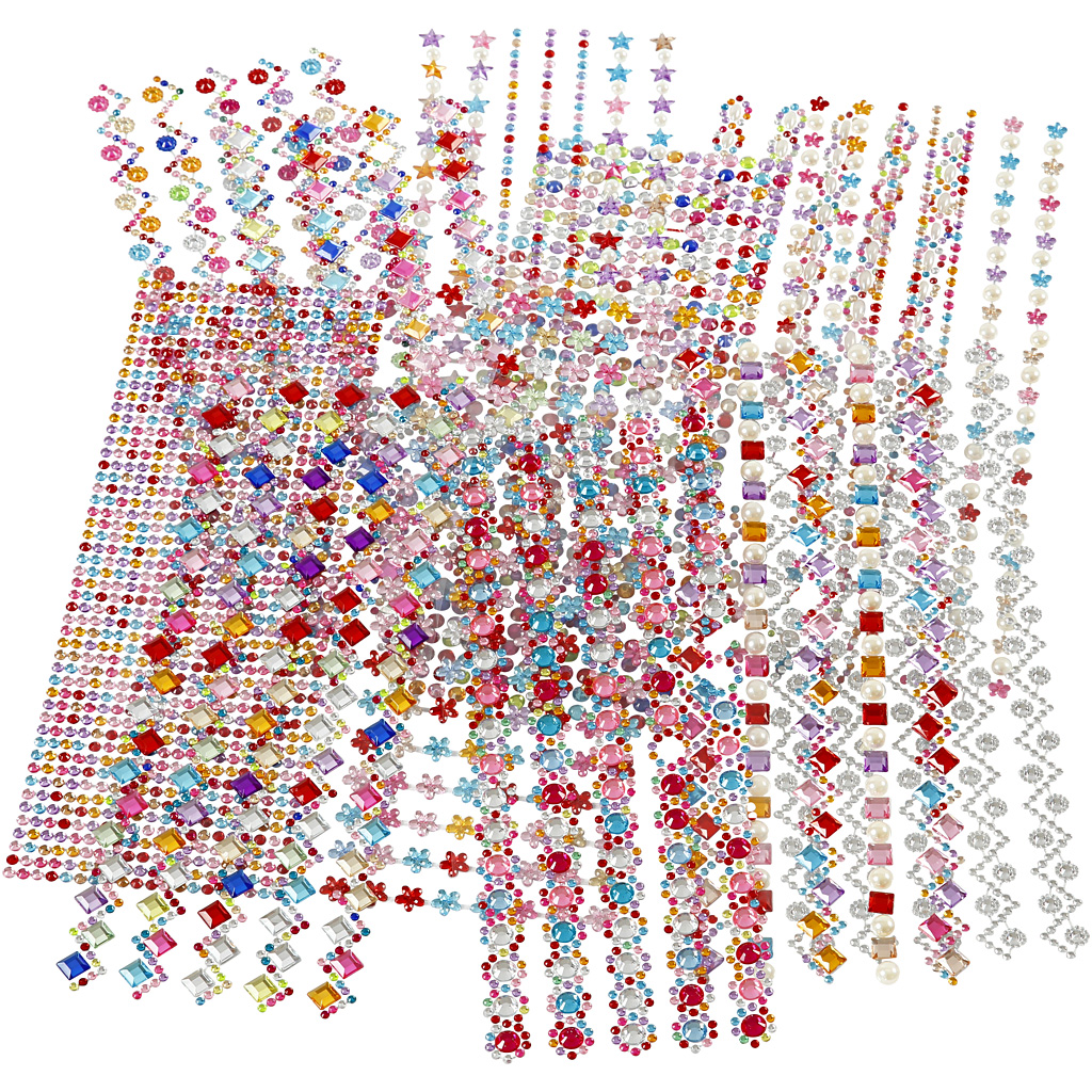 Strass, diameeter. 2-10 mm, leht 27x9 cm, sisu võib varieeruda , 12 ass lehte/ 1 pakk - Image 3