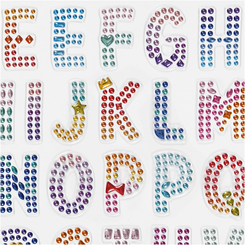 Teemantkleebised, tähestik, leht 10x16 cm, 1 leht - Image 3