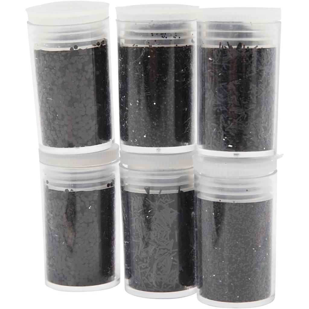 Glitter ja paelus, must, 6x5 g/ 1 pakk - Image 3