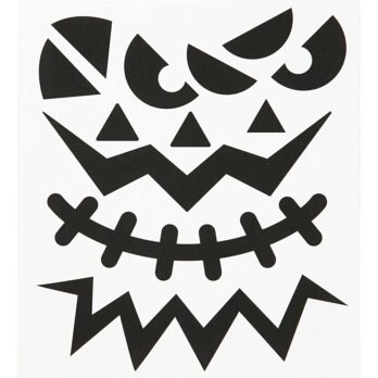 Kleebised, Halloween - suured näod, leht 15x16,5 cm, 1 leht