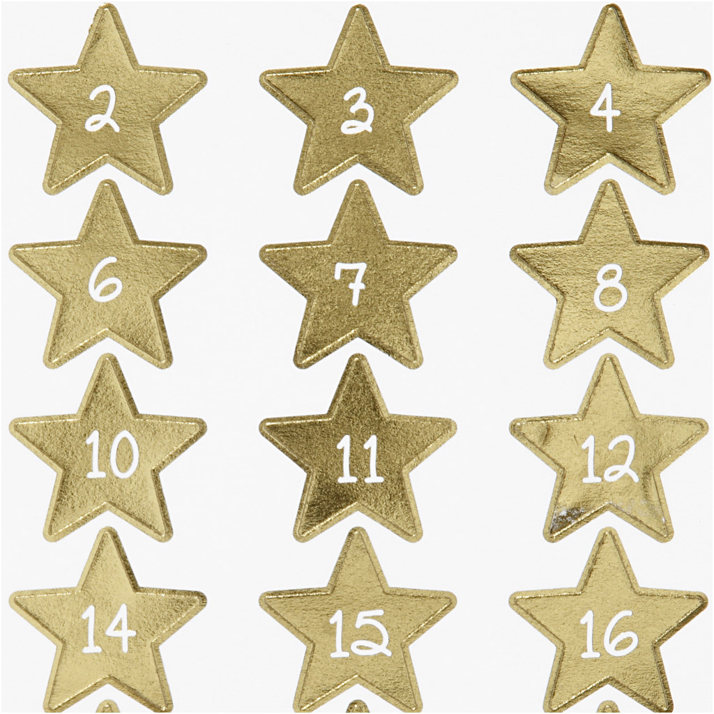 Kleebised, advendinumbrid, leht 15x16,5 cm, ca. 24 tk, 1 leht - Image 3