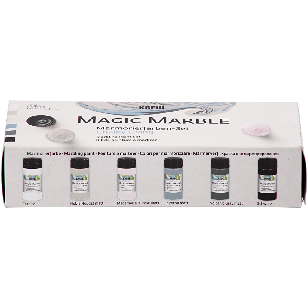 Magic Marble Paint, mute värvid, 6x20 ml/ 1 pakend - Image 2