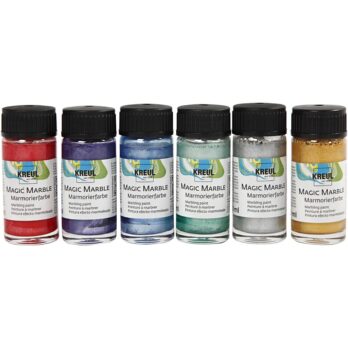 Magic Marble Paint, metallist värvid, 6x20 ml/ 1 pakend