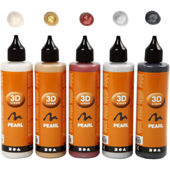 3D Liner, metallik, läbipaistmatu, metallikvärvid, 5x100 ml/ 1 pakk