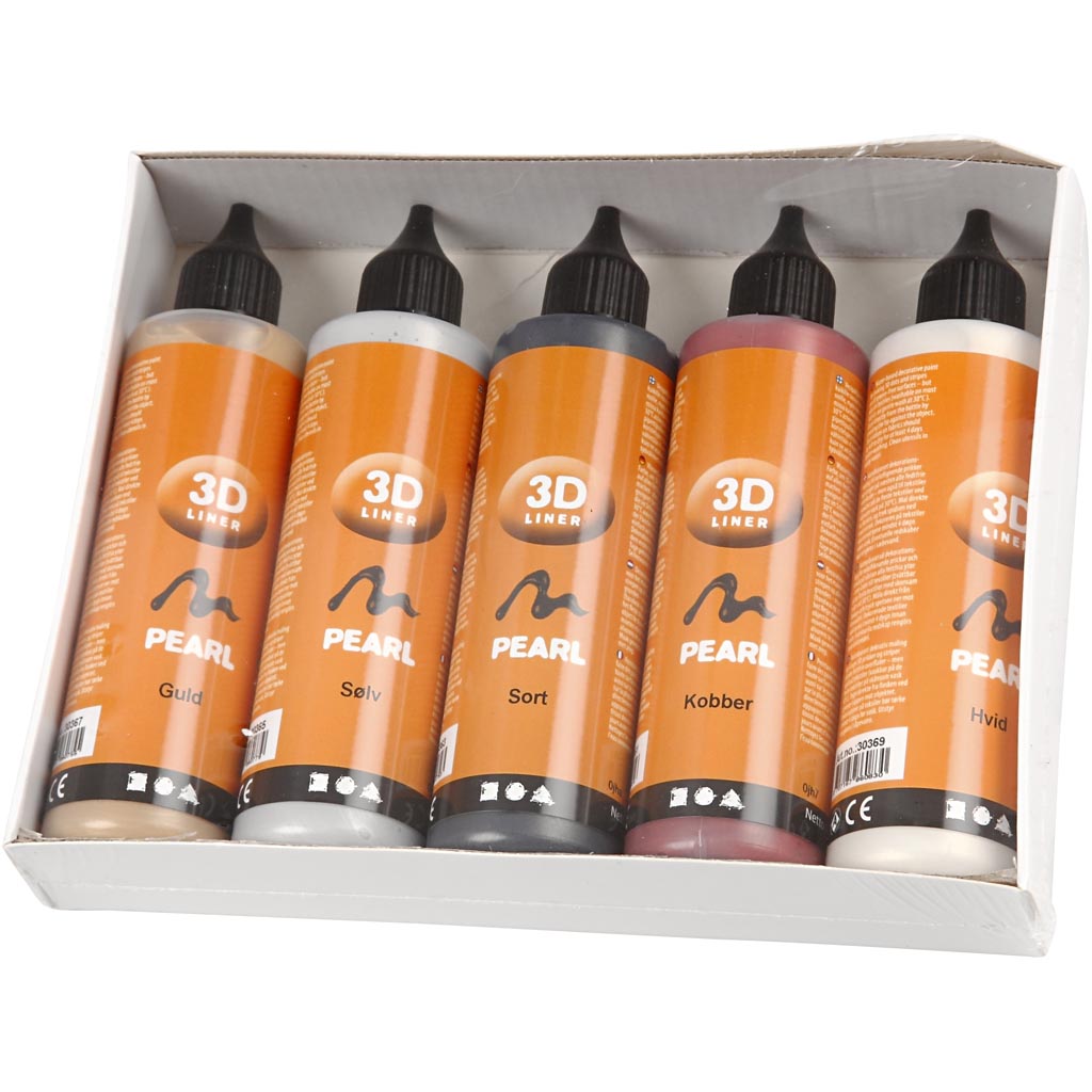 3D Liner, metallik, läbipaistmatu, metallikvärvid, 5x100 ml/ 1 pakk - Image 2