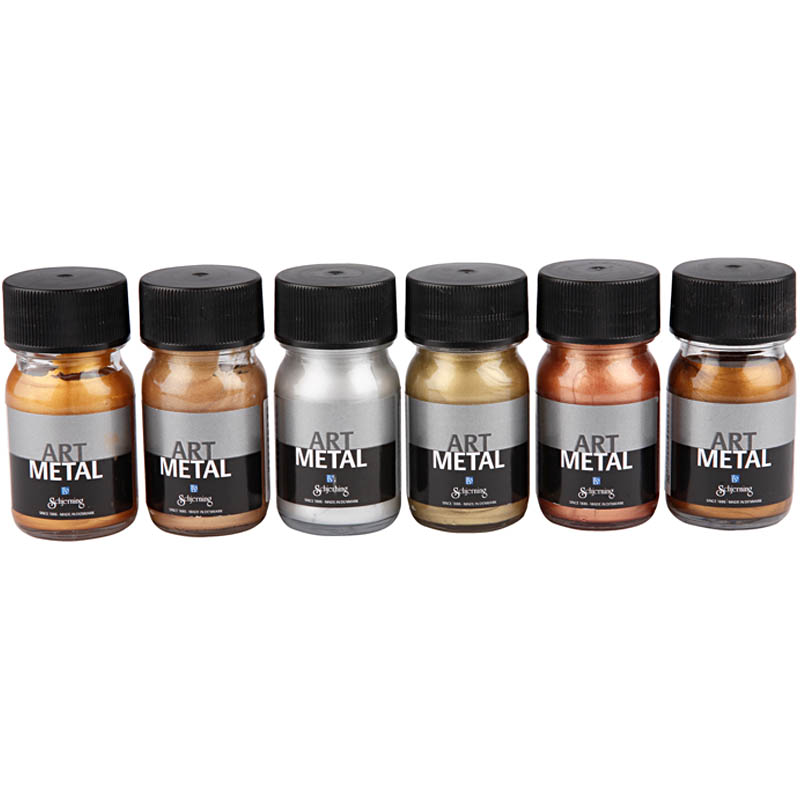 Craft Paint Metallic, nr. 5102, 5104, 5106, 5108, 5109, 5110, metallikvärvid, 6x30 ml/ 1 pakk