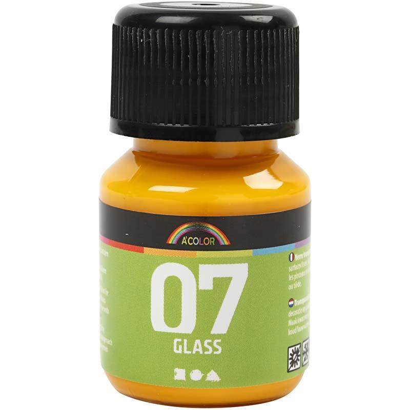 A-värvi klaasivärv, kollane, 30 ml/ 1 pudel