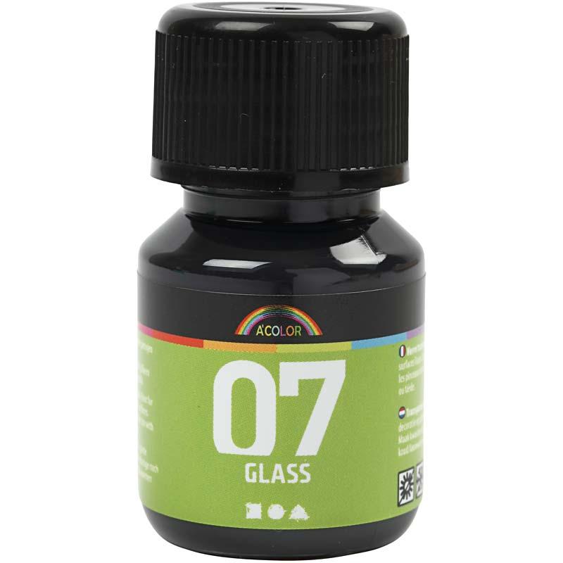 A-Color klaasivärv, must, 30 ml/ 1 pudel