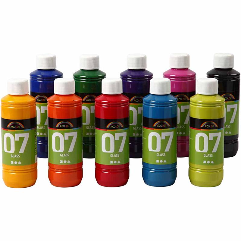 A-Color klaasvärv, värvivalik, 10x250 ml/ 1 pakk