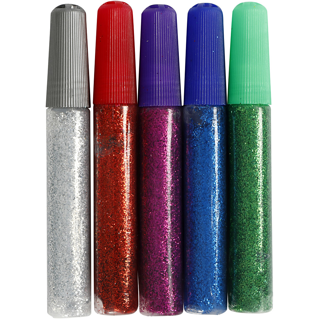 Glitter liim, värvide valik, 5x10 ml/ 1 pakend - Image 3