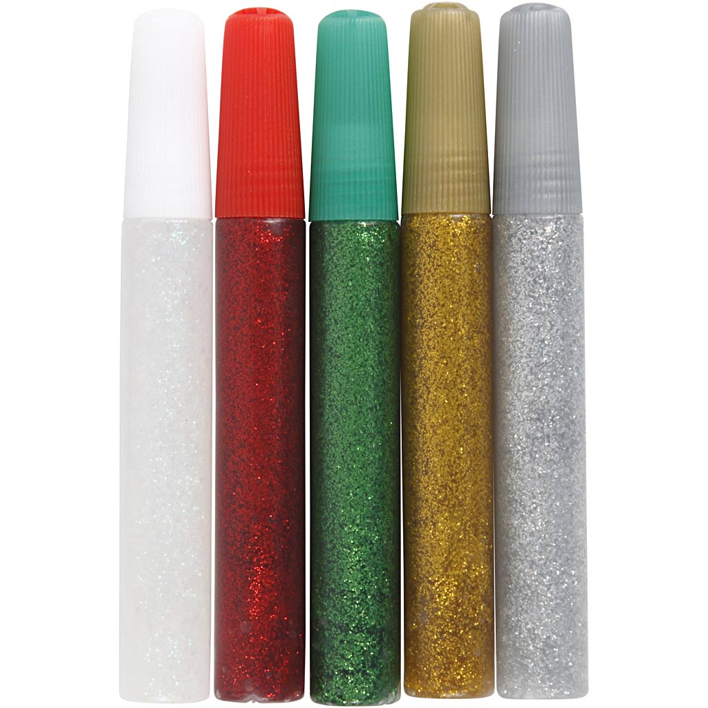 Glitter liim, värvide valik, 5x10 ml/ 1 pakend - Image 3