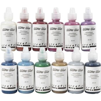 Glitter liim, värvide valik, 12x25 ml/ 1 pakk