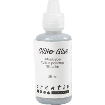 Glitter liim, hõbedane, 25 ml/ 1 pudel