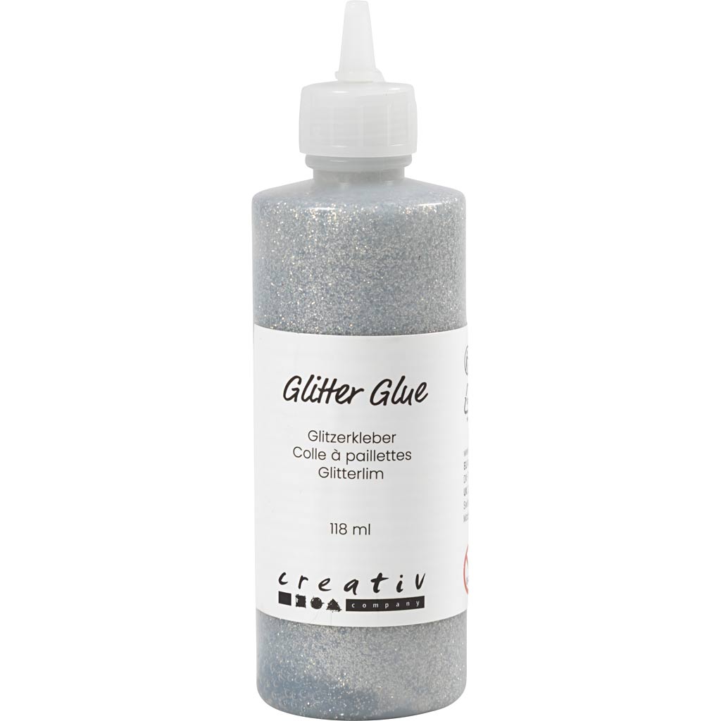 Glitter liim, hõbedane, 118 ml/ 1 pudel