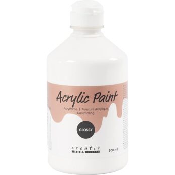 Akrüülvärv läikiv, valge, 500 ml/ 1 pudel