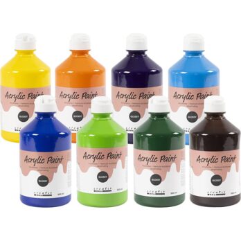 Akrüülvärv läikiv, 8x500 ml/ 1 pakk