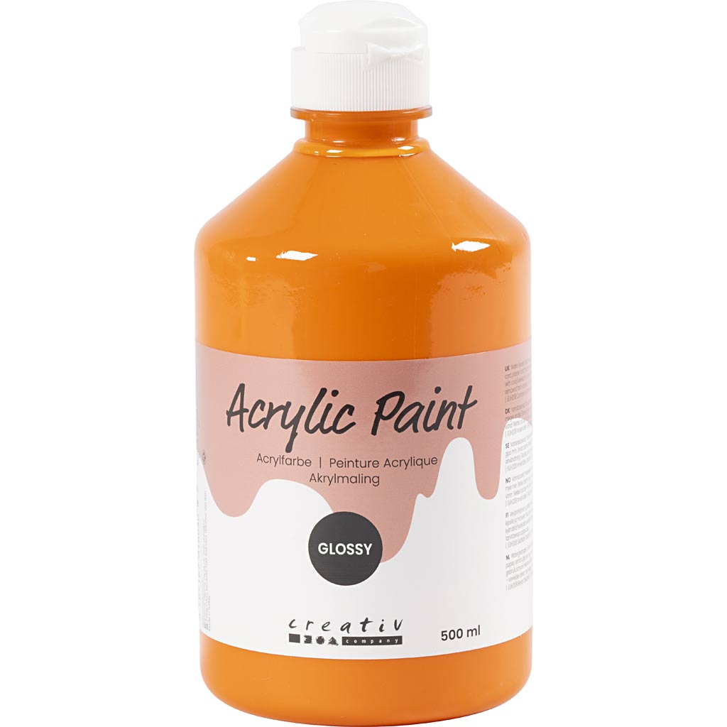 Akrüülvärv läikiv, oranž, 500 ml/ 1 pudel