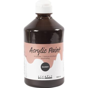 Akrüülvärv läikiv, pruun, 500 ml/ 1 pudel