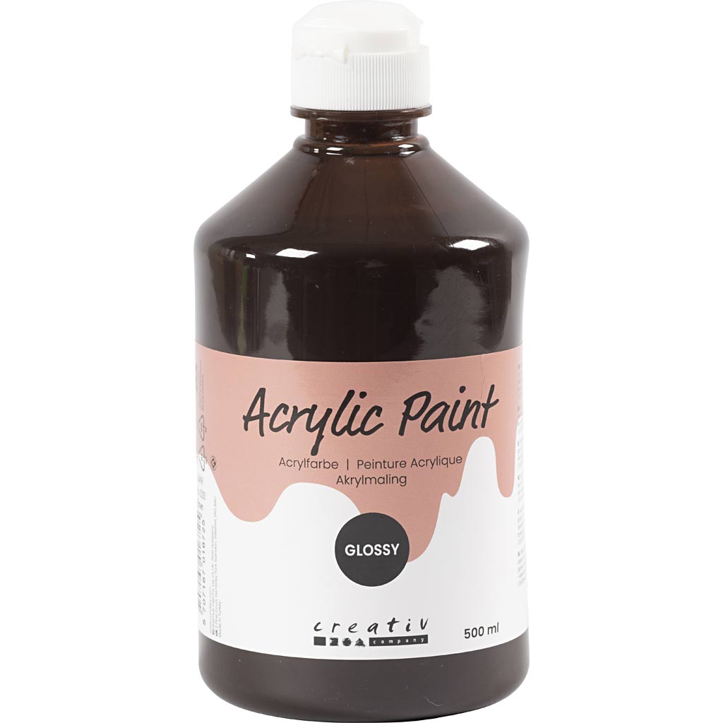 Akrüülvärv läikiv, pruun, 500 ml/ 1 pudel
