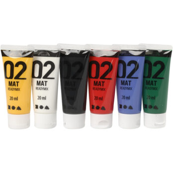 Akrüülvärv matt, standardvärvid, 6x20 ml/ 1 pakk