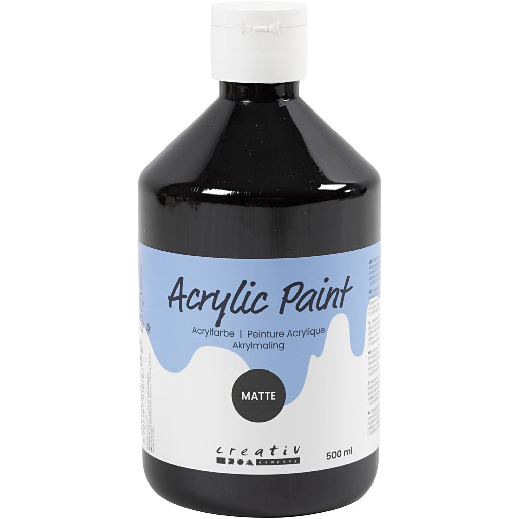 Akrüülvärv matt, must, 500 ml/ 1 pudel - Image 2