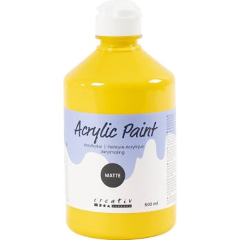 Akrüülvärv matt, kollane, 500 ml/ 1 pudel