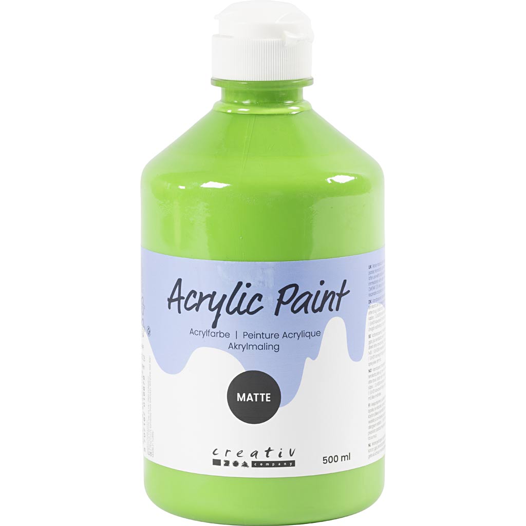 Akrüülvärv matt, heleroheline, 500 ml/ 1 pudel