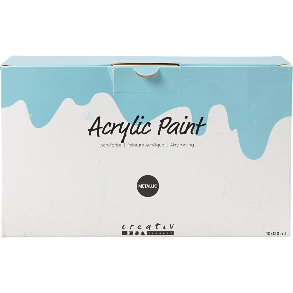 Akrüülvärv metallik, metallik, erinevad värvid, 10x120 ml/ 1 pakk - Image 2