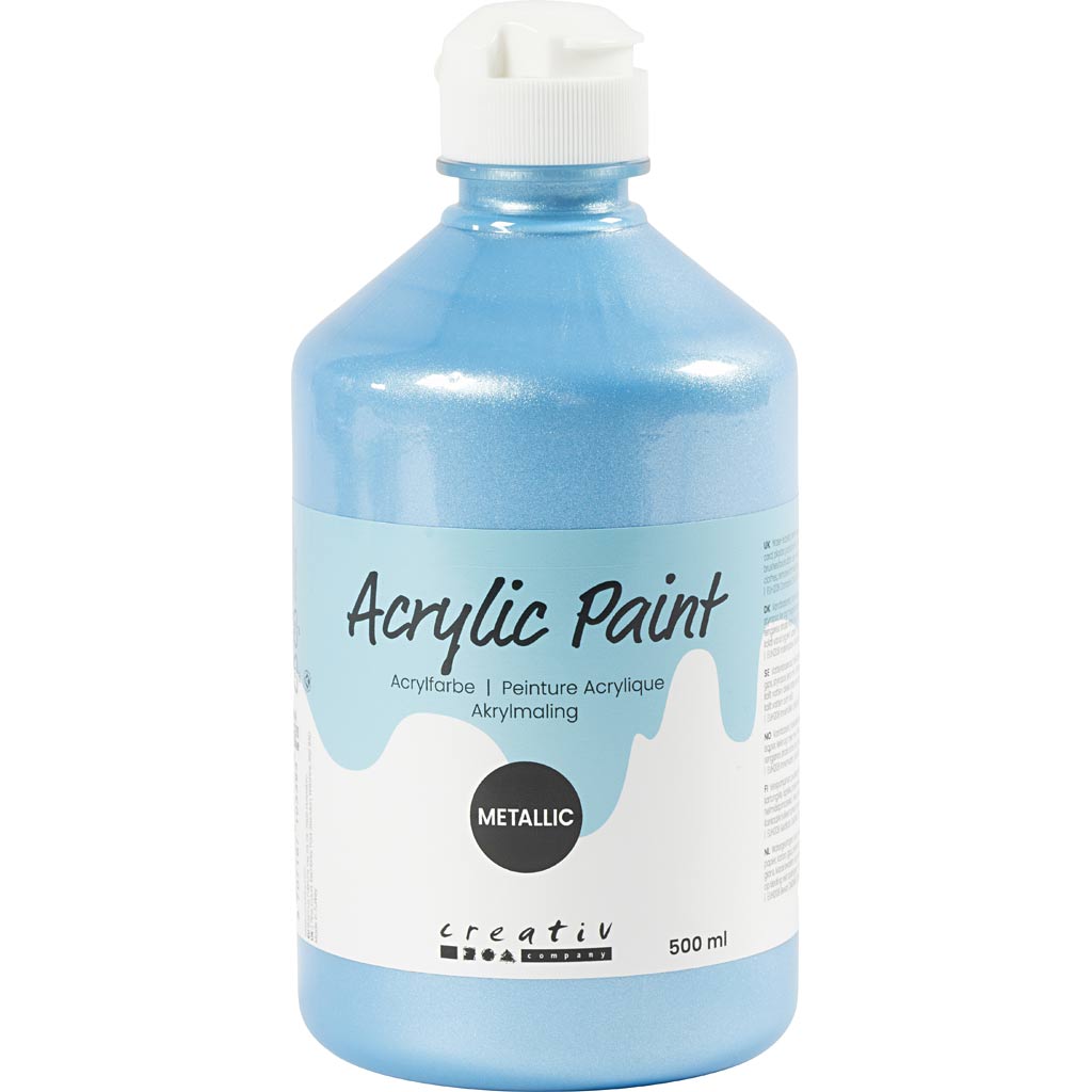 Akrüülvärv metallik, metallik, helesinine, 500 ml/ 1 pudel