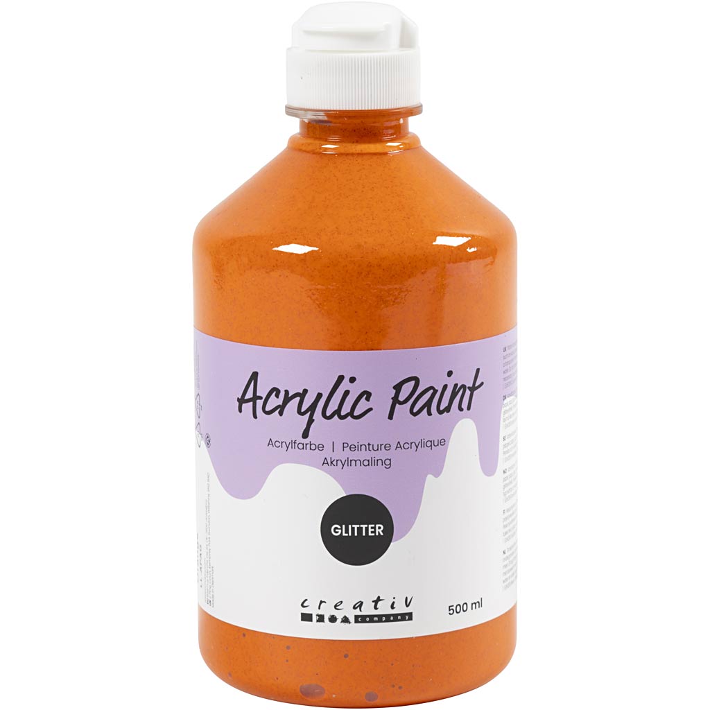 Glitter akrüülvärv, erinevaid värve, 3000 ml, 6x500 ml/ 1 pakk - Image 5