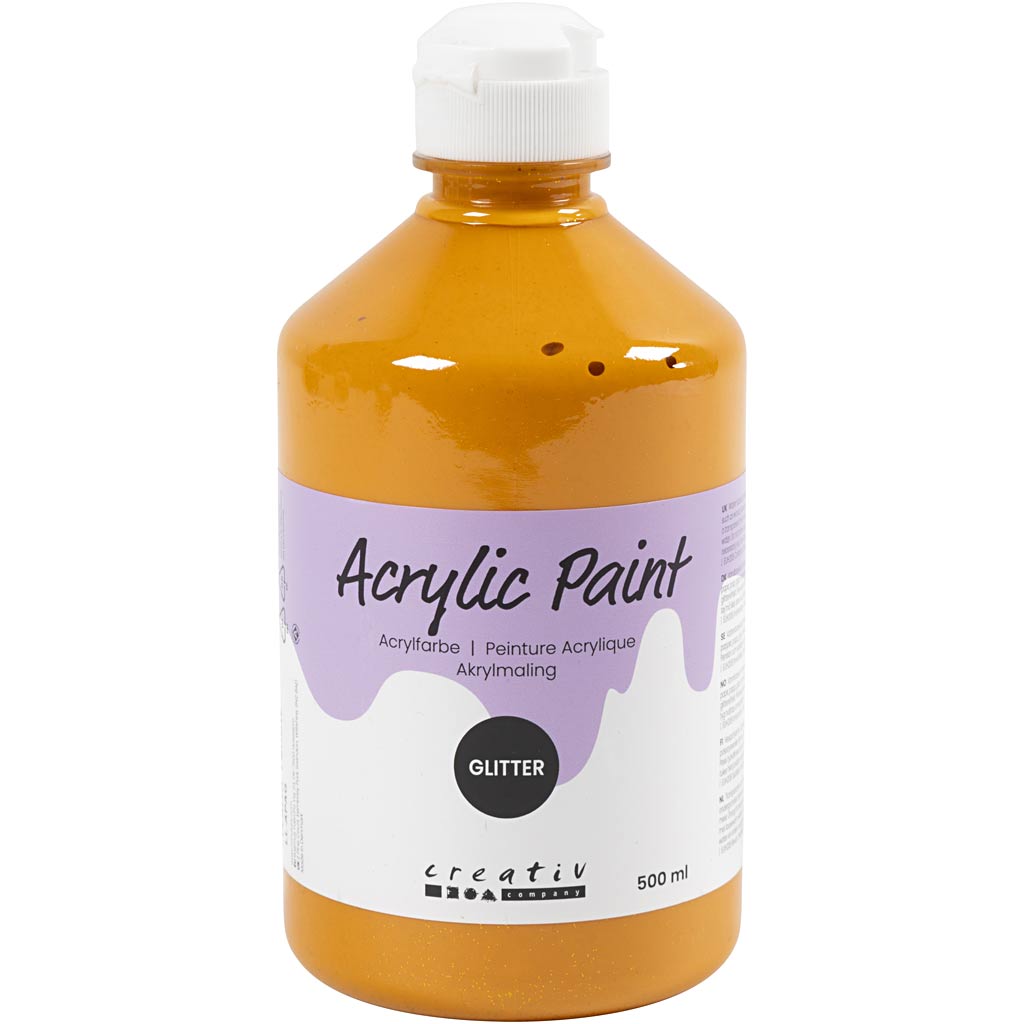 Glitter akrüülvärv, erinevaid värve, 3000 ml, 6x500 ml/ 1 pakk - Image 6