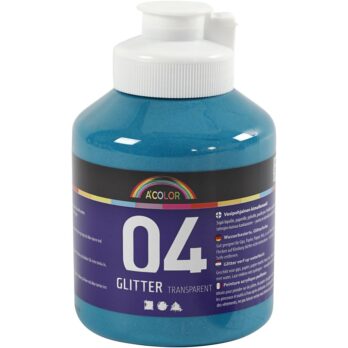 Glitter akrüülvärv, türkiissinine, 500 ml/ 1 pudel