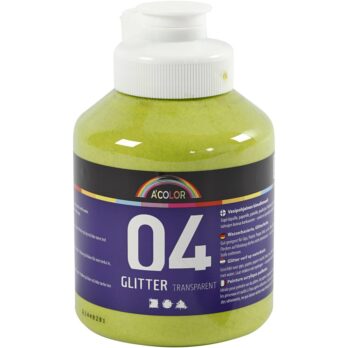 Glitter akrüülvärv, laimiroheline, 500 ml/ 1 pudel