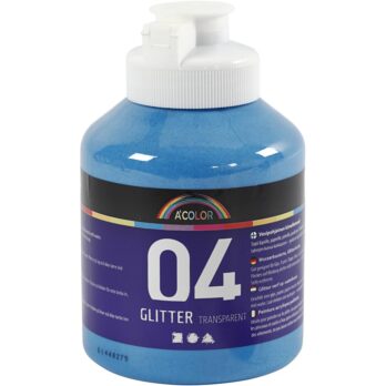 Glitter akrüülvärv, sinine, 500 ml/ 1 pudel