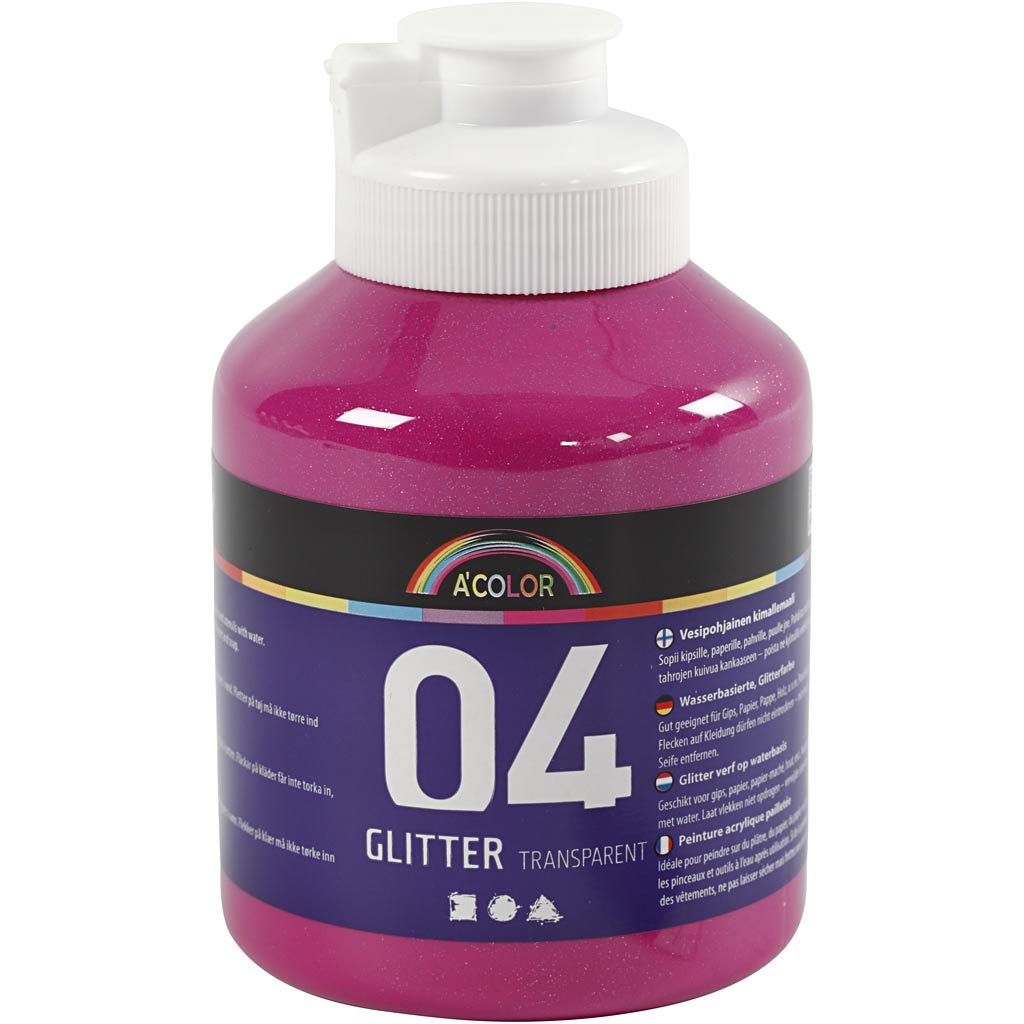 Glitter akrüülvärv, roosa, 500 ml/ 1 pudel