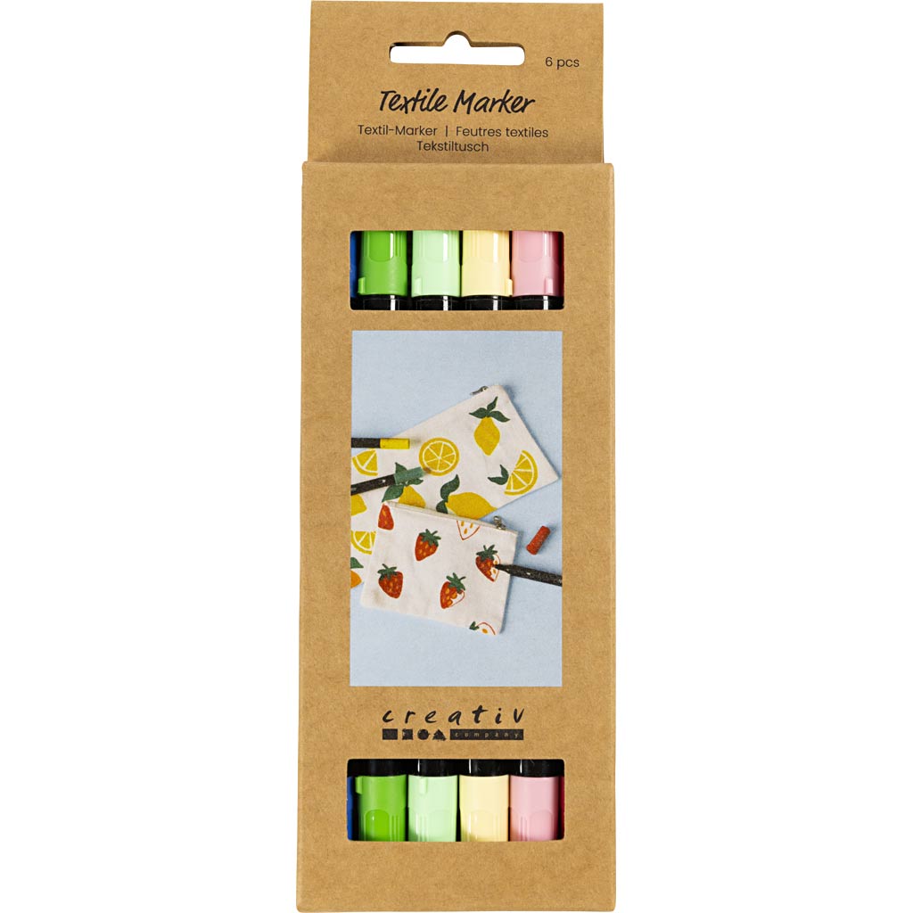 Tekstiilmarkerid, joon 2,3+3,6 mm, värvivalik, 6 tk/ 1 pakk - Image 2
