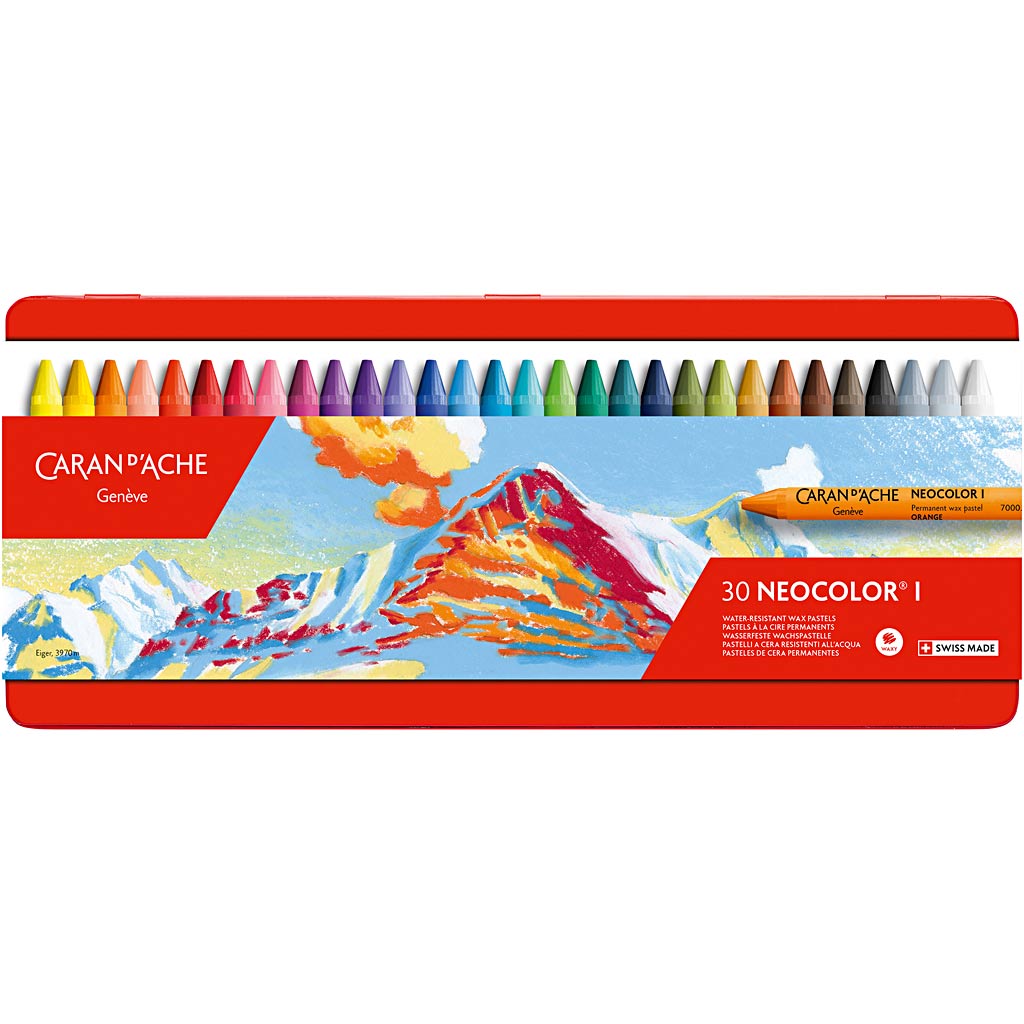 CARAN D'ACHE Neocolor I värvipliiatsid, L: 10 cm, paksus 8,5 mm, värvide valik, 30 tk/ 1 pakk - Image 2