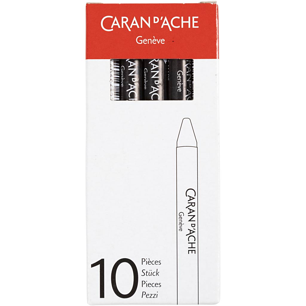 CARAN D'ACHE Neocolor I värvipliiatsid, L: 10 cm, paksus 8,5 mm, must (009), 10 tk/ 1 pakk - Image 2
