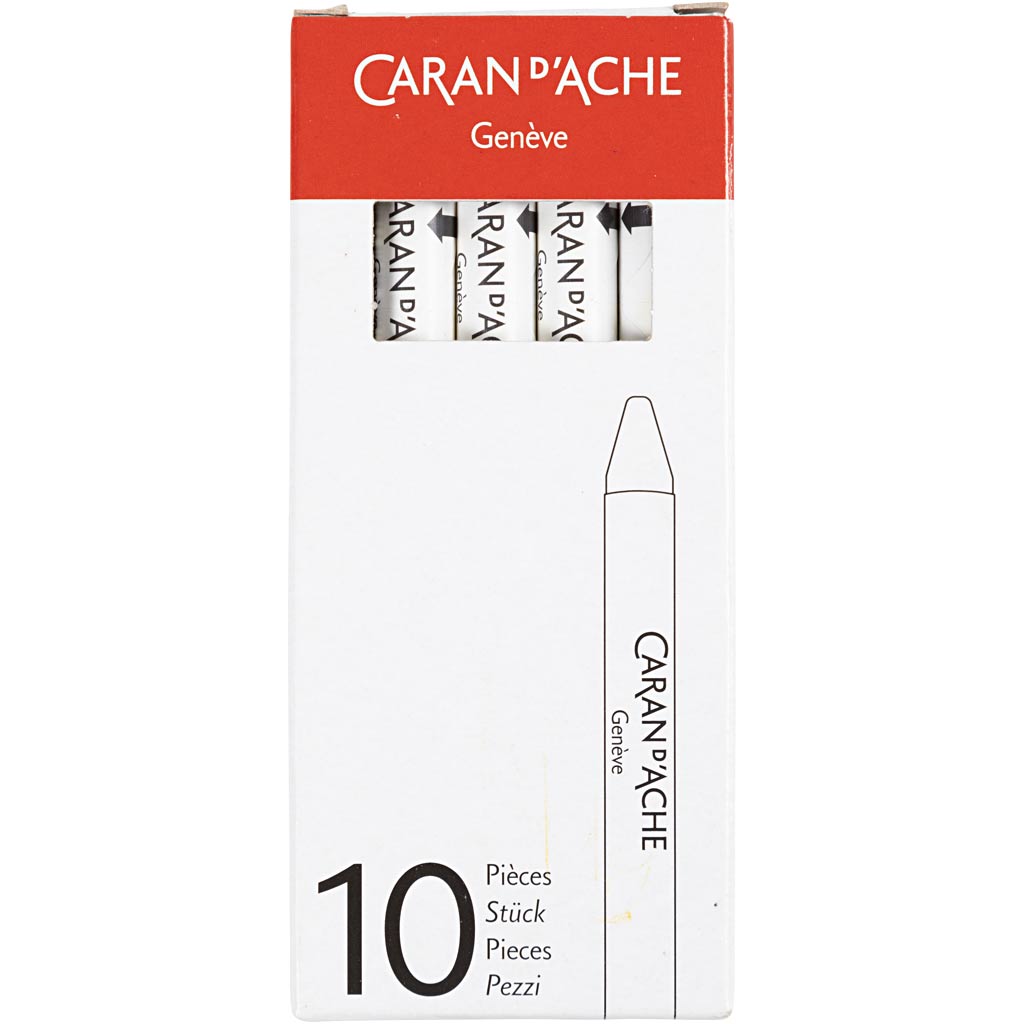 CARAN D'ACHE Neocolor II, L: 10 cm, paksus 8,5 mm, valge (001), 10 tk/ 1 pakk - Image 2
