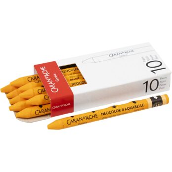 CARAN D'ACHE Neocolor II, L: 10 cm, paksus 8,5 mm, oranž (030), 10 tk/ 1 pakk