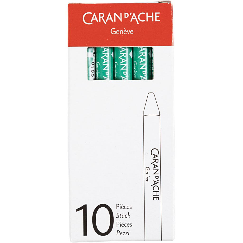CARAN D'ACHE Neocolor II, L: 10 cm, paksus 8,5 mm, smaragdroheline (210), 10 tk/ 1 pakk - Image 2