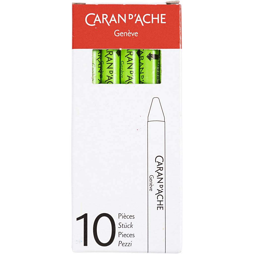CARAN D'ACHE Neocolor II, L: 10 cm, paksus 8,5 mm, kollakasroheline (230), 10 tk/ 1 pakk - Image 2