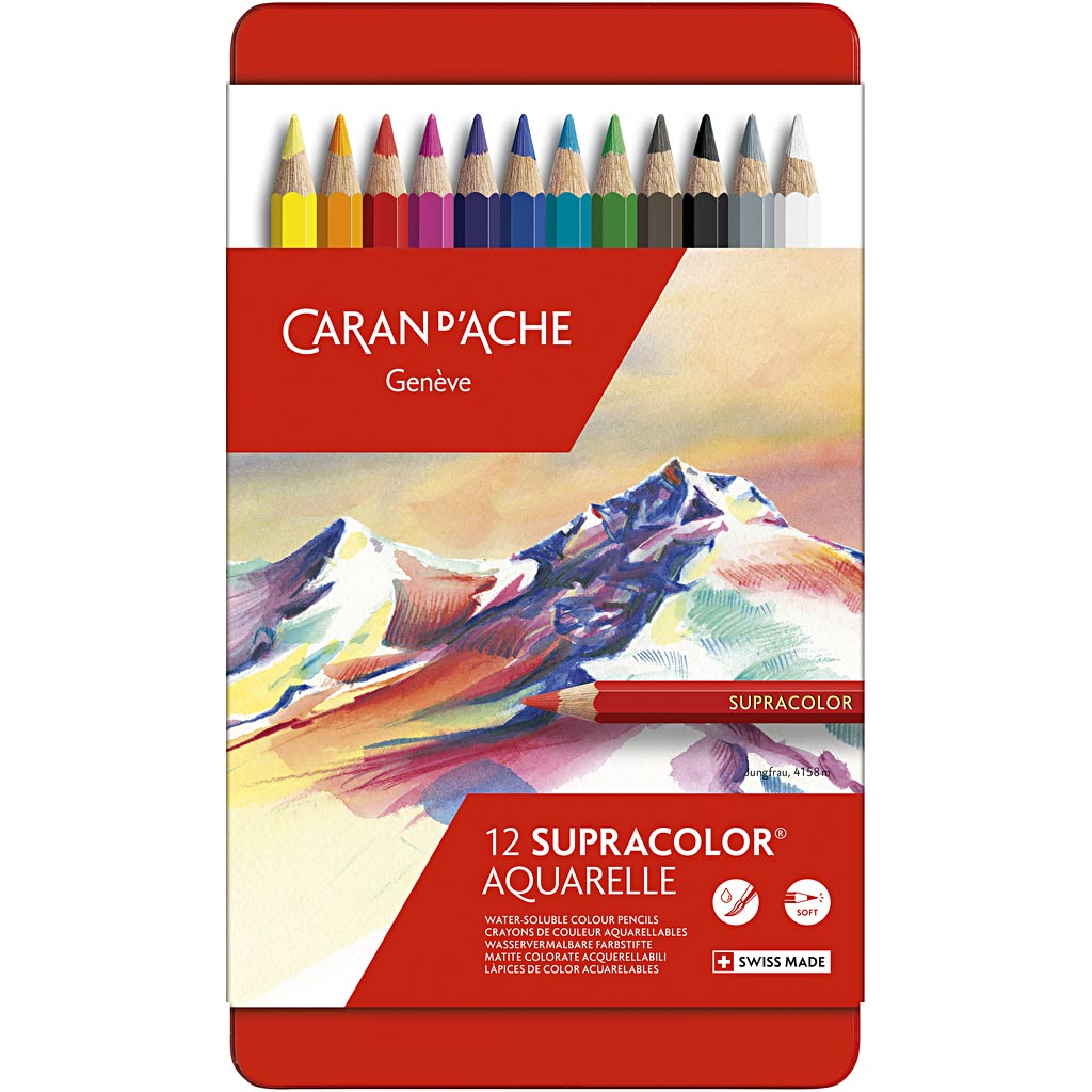 CARAN D'ACHE Supracolor II, L: 17 cm, pliiats 3,8 mm, värvide valik, 12 tk/ 1 pakk - Image 2