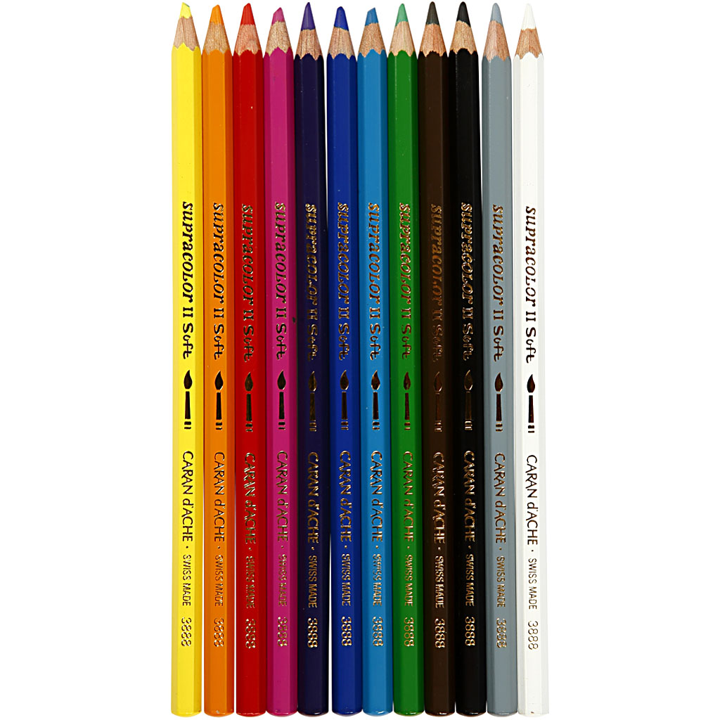 CARAN D'ACHE Supracolor II, L: 17 cm, pliiats 3,8 mm, värvide valik, 12 tk/ 1 pakk - Image 4
