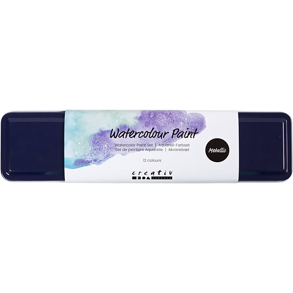 Vesivärvikomplekt, metallikvärvid, 12 värvi/ 1 pakk - Image 2