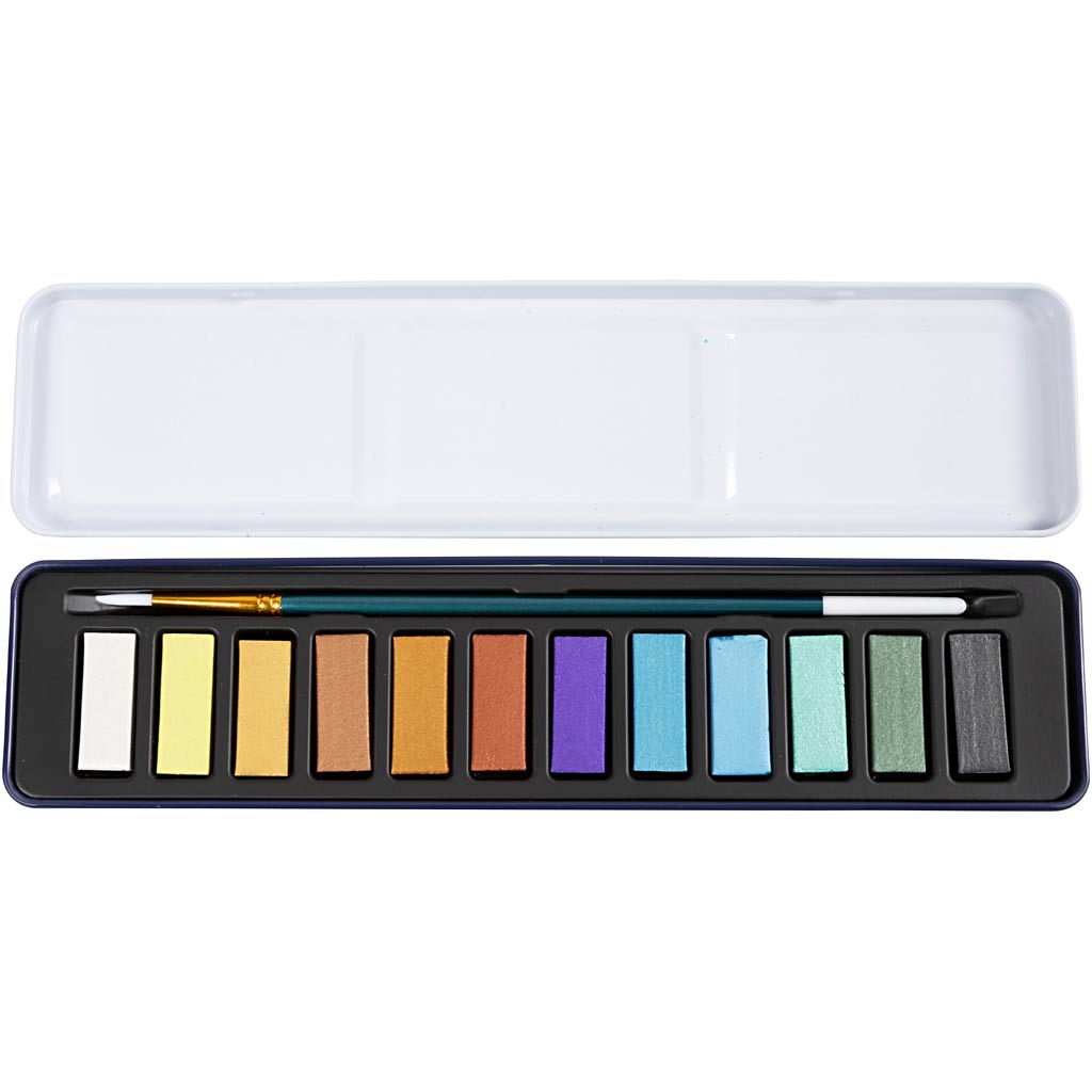 Vesivärvikomplekt, metallikvärvid, 12 värvi/ 1 pakk - Image 4