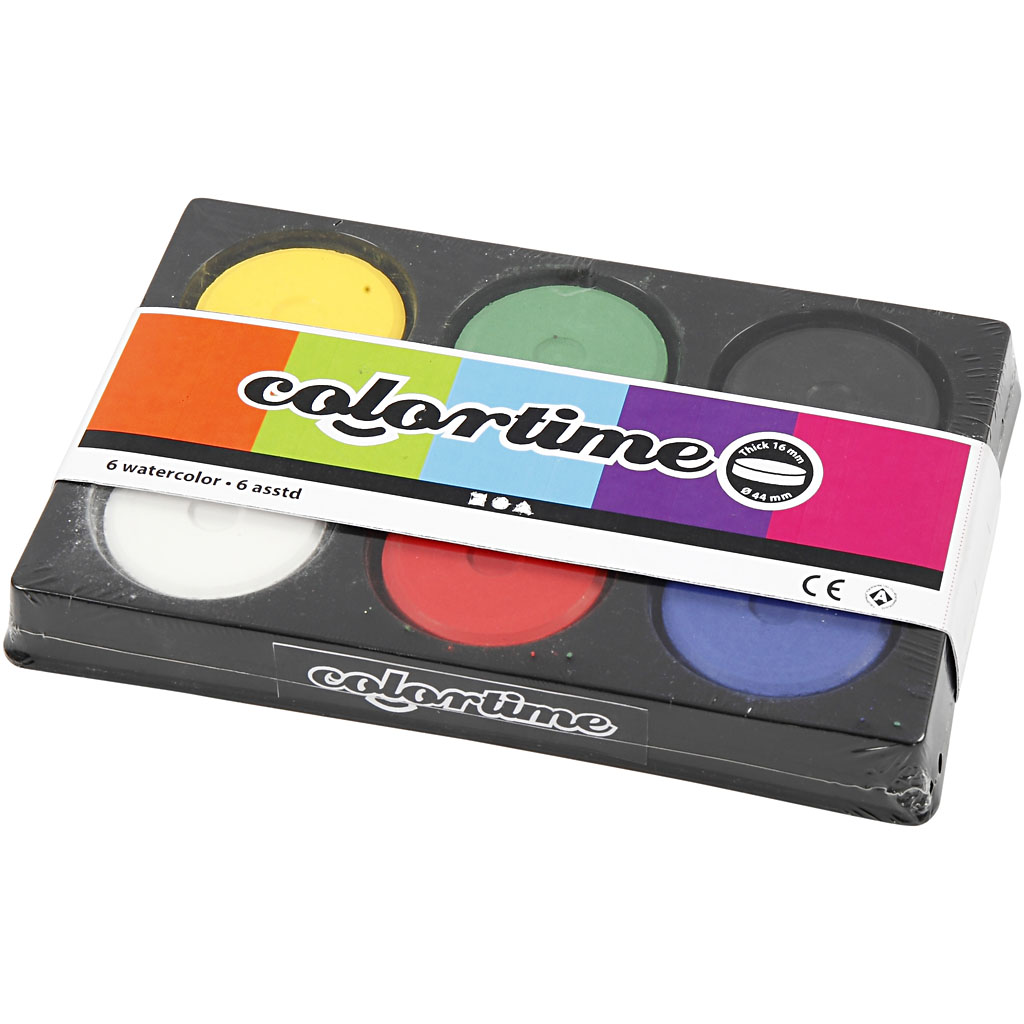 Akvarellid, H: 16 mm, diameeter. 44 mm, põhivärvid, 1 pakk - Image 2