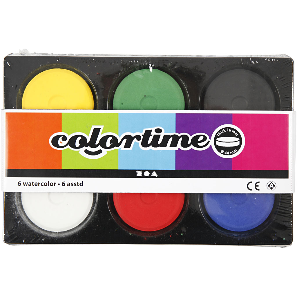 Akvarellid, H: 16 mm, diameeter. 44 mm, põhivärvid, 1 pakk - Image 3