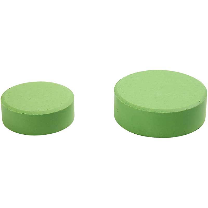 Akvarellid, H: 16 mm, diameeter. 44 mm, roheline, 6 tk/ 1 pakk - Image 2